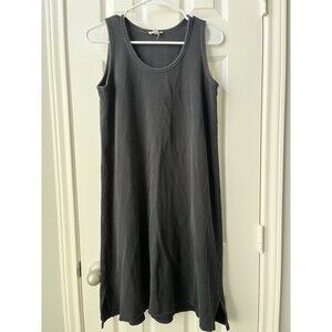 Eileen Fisher Waffle Knit Tank Dress Midi Lagenlook Minimalist Organic Cotton XS